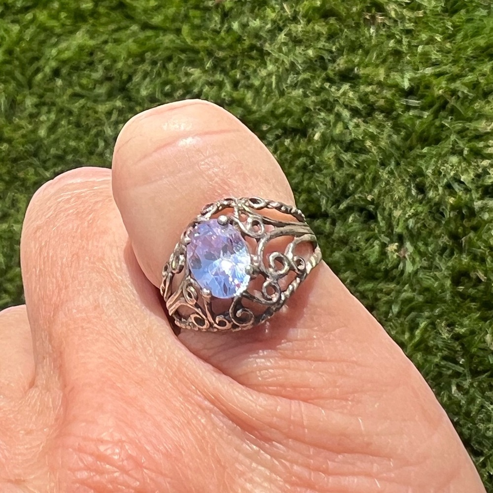 925 Sterling Silver and lavender topaz?Gemstone Ring